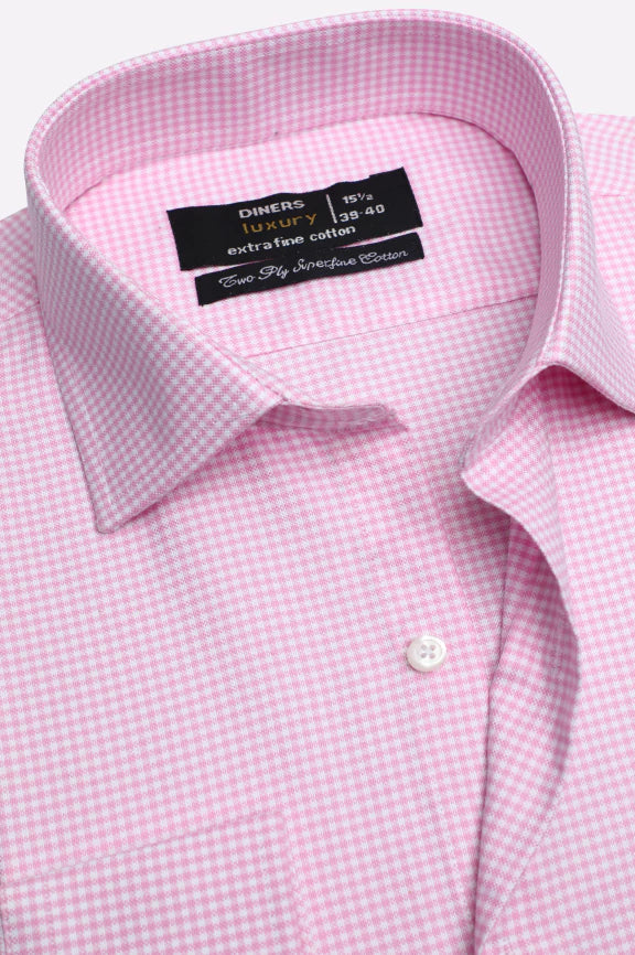 Pink Mini-Check Formal Shirt - Image 2