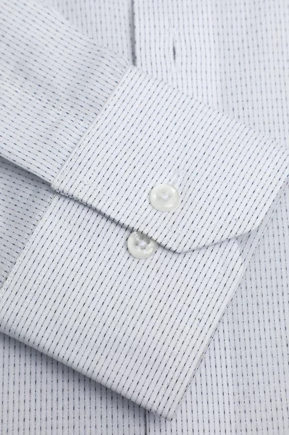 White Self Textured Formal Shirt - Image 3