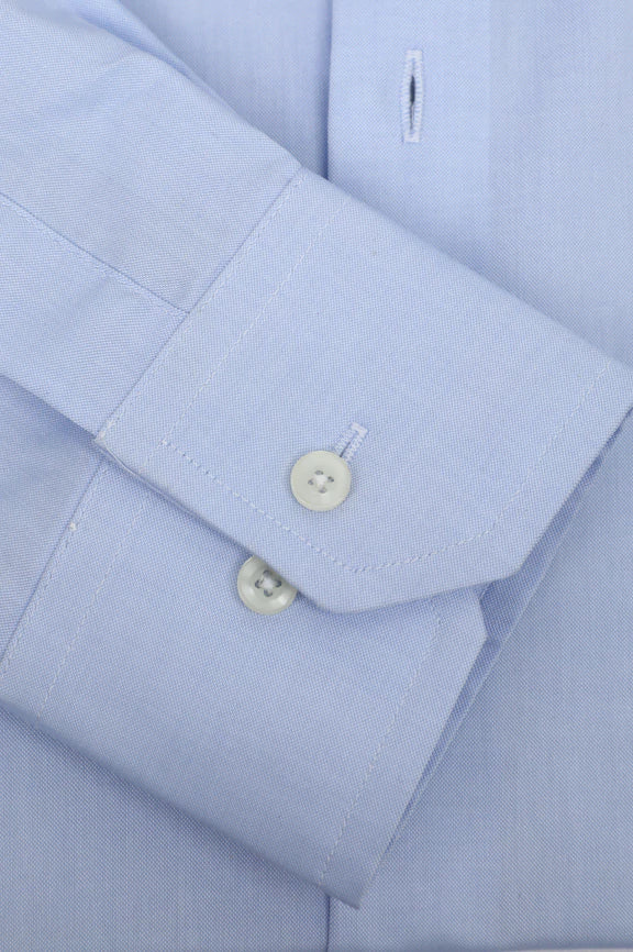 Sky Blue Self Textured Formal Shirt - Image 3