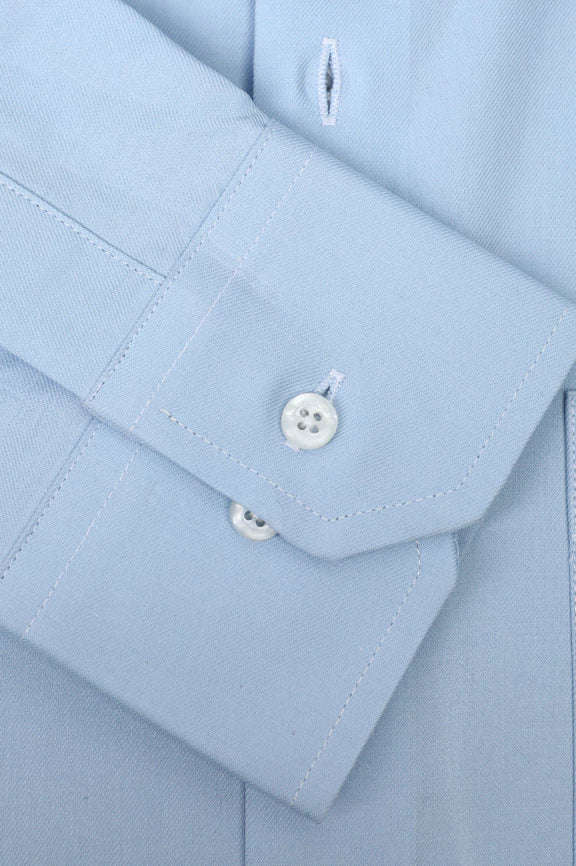 Sky Blue Self Textured Formal Shirt - Image 3