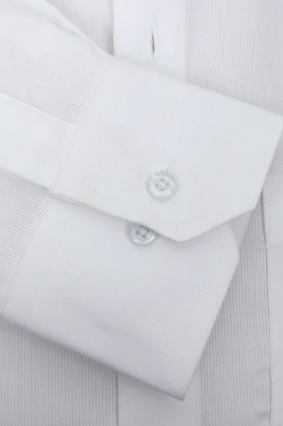 White Self Textured Formal Shirt - Image 3
