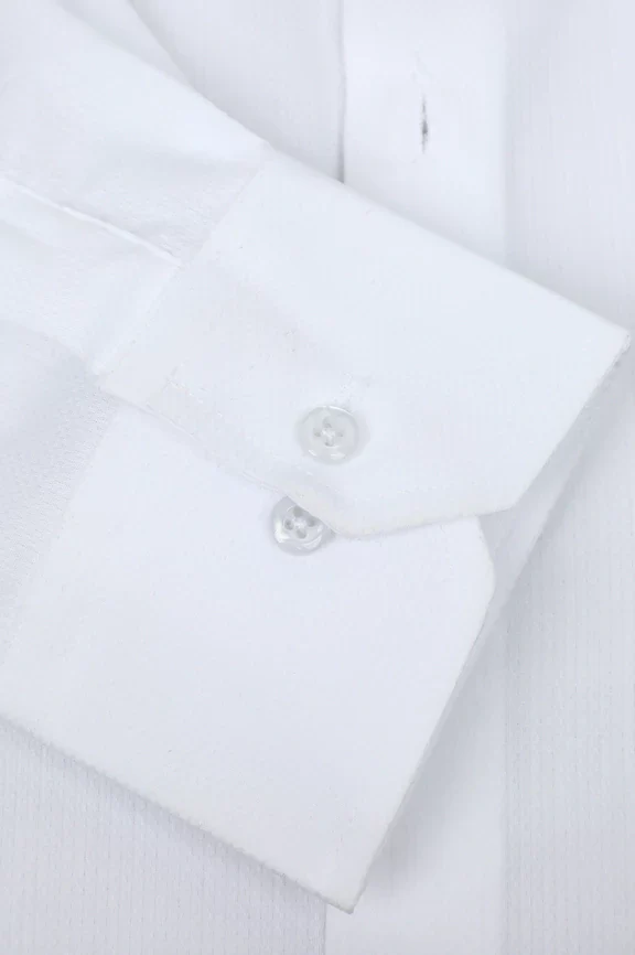 White Self Textured Formal Shirt - Image 3