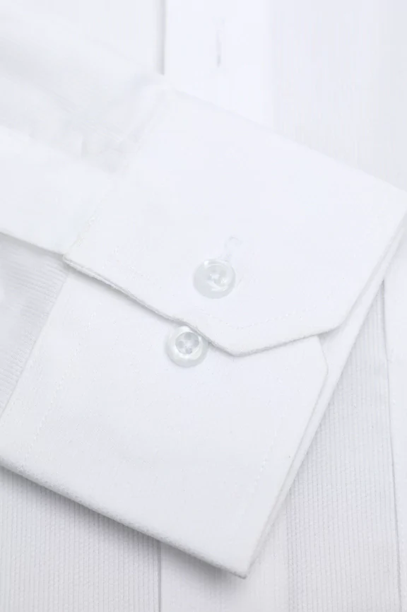 White Self Textured Formal Shirt - Image 3