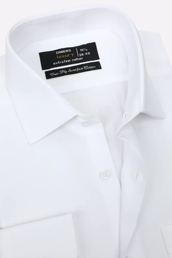 White Plain Formal Shirt - Image 2