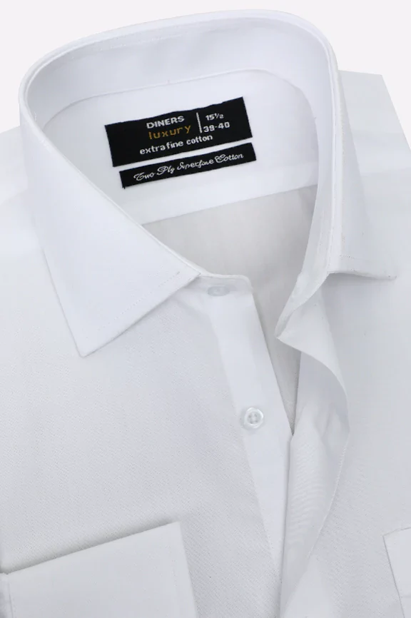 White Plain Formal Shirt - Image 2