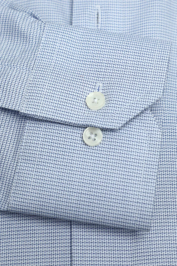 Blue Dobby Self Formal Shirt - Image 3