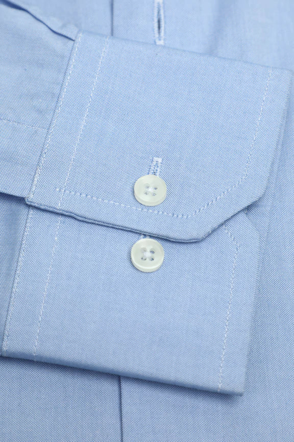 Blue Dobby Self Formal Shirt - Image 3
