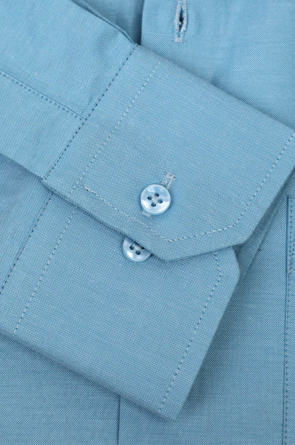 Blue Self Textured Formal Shirt - Image 3
