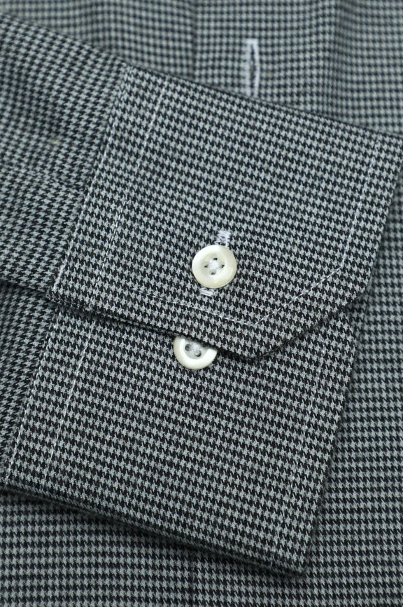 Black Houndstooth Check Formal Shirt - Image 3