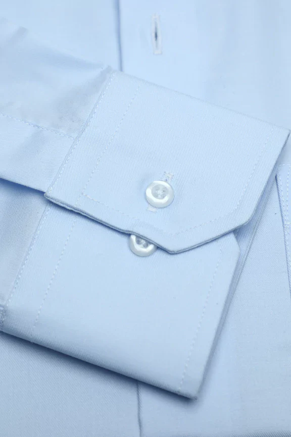 Sky Blue Self Textured Formal Shirt - Image 3
