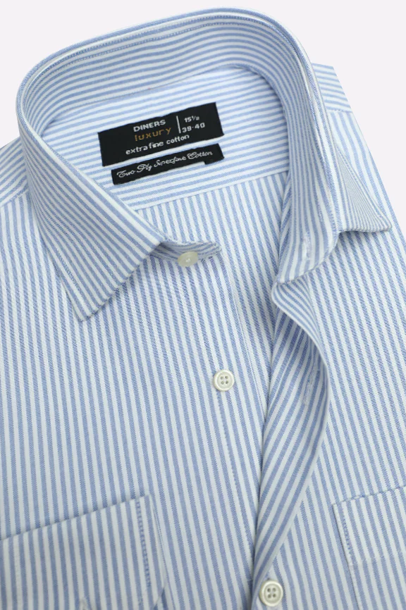 Blue Bengal Stripes Formal Shirt - Image 2