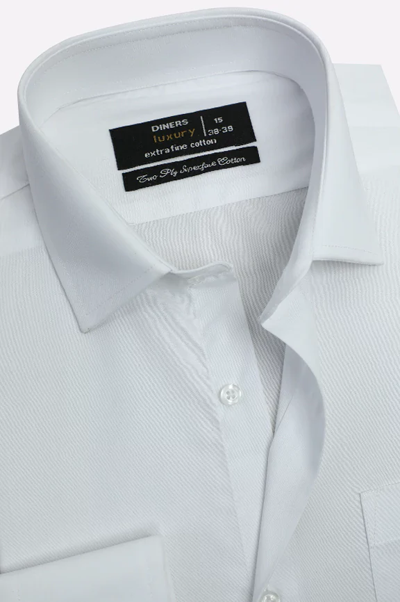 White Plain Formal Shirt - Image 2
