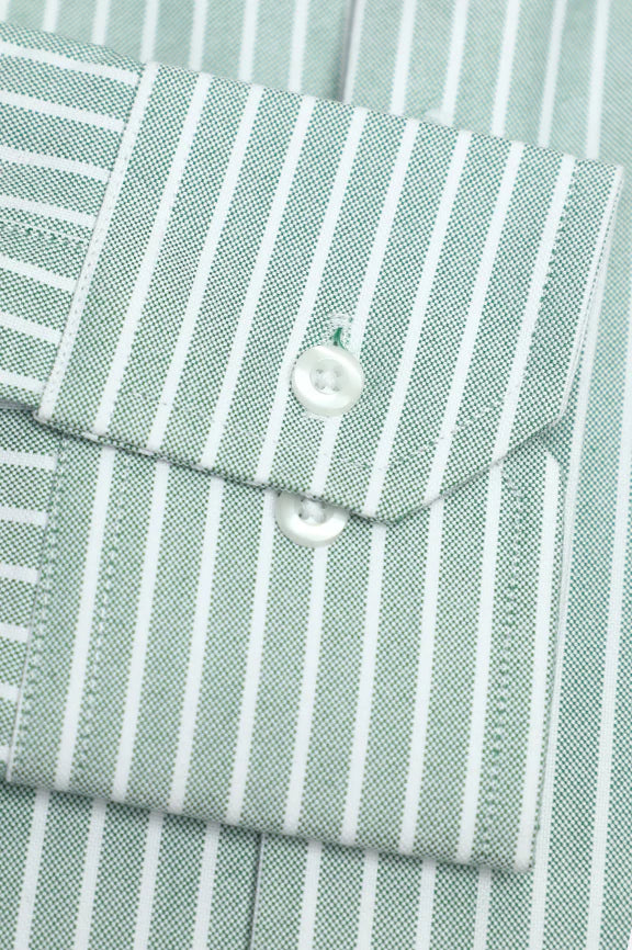 Green Striped Formal Shirt - Image 3
