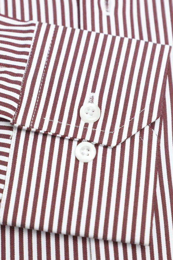 Maroon Bengal Stripes Formal Shirt - Image 3