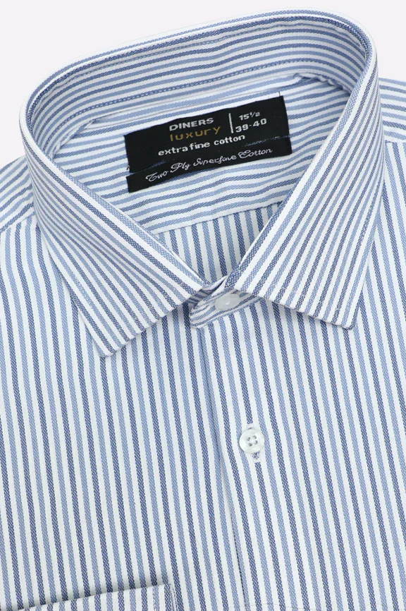 Blue Pinstripes Formal Shirt - Image 2