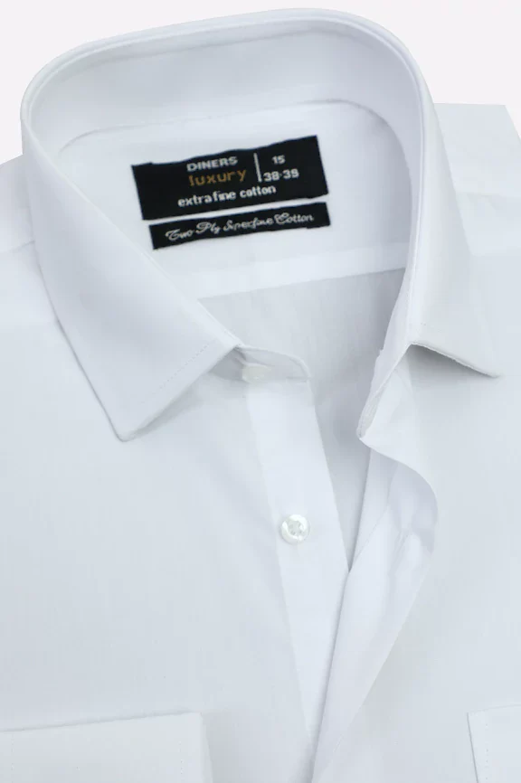 White Plain Formal Shirt - Image 2
