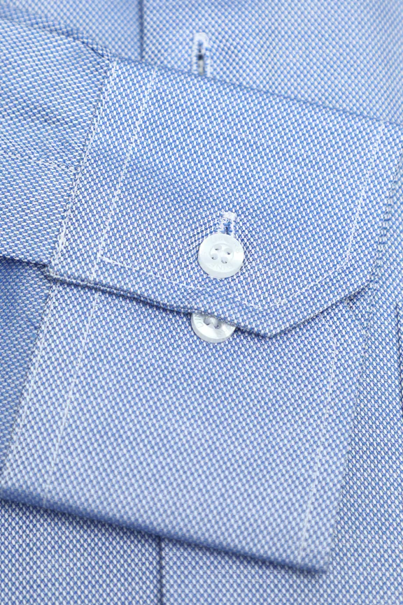 Blue Self Textured Formal Shirt - Image 3