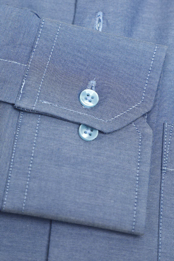 Blue Self Textured Formal Shirt - Image 3