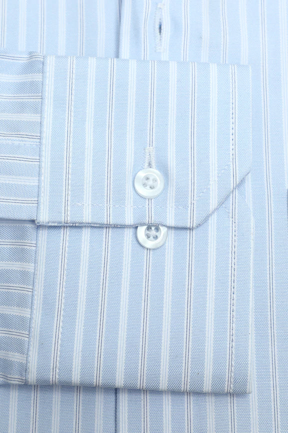 Blue Pinstripe Formal Shirt - Image 3