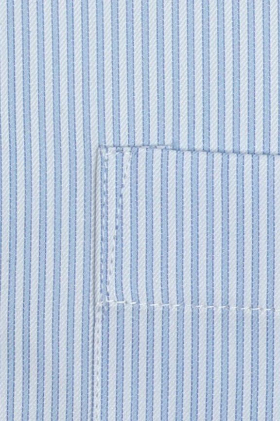 Blue Pinstripe Formal Shirt - Image 4