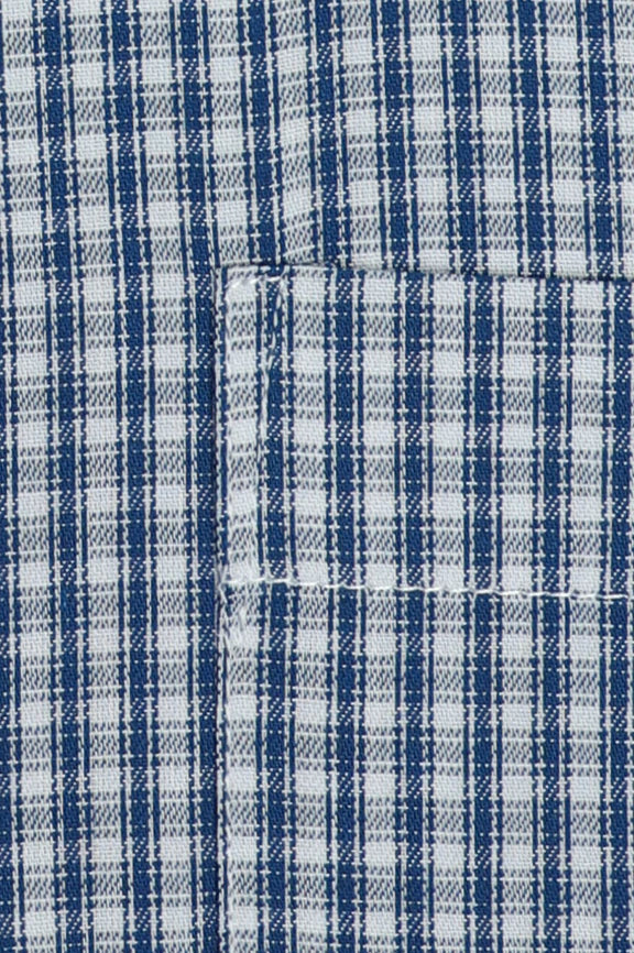 Blue Mini Check Formal Shirt - Image 4