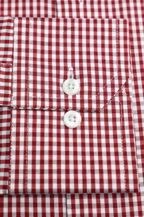 Red Gingham Check Formal Shirt - Image 3