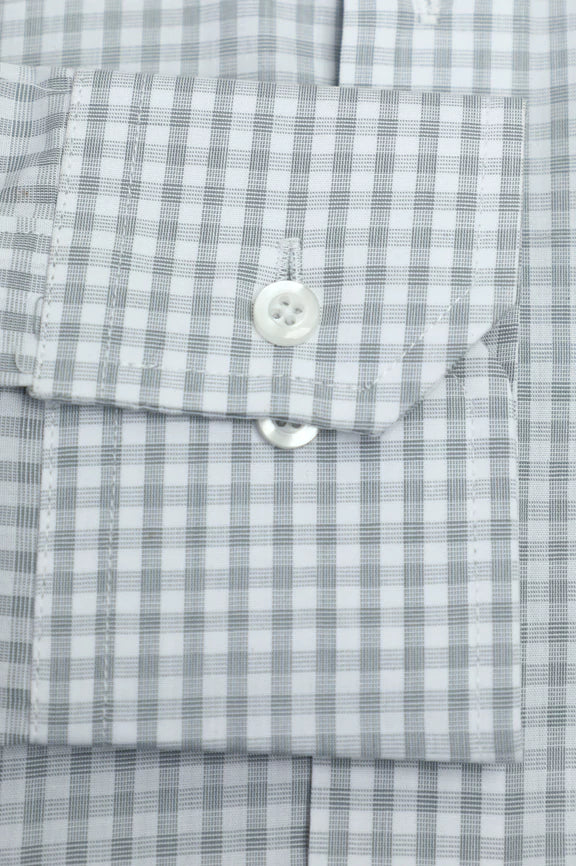 Grey Checkered Formal Shirt - Image 3