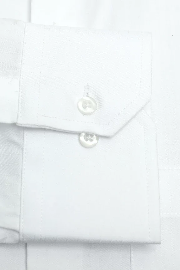 White Twill Self Formal Shirt - Image 3