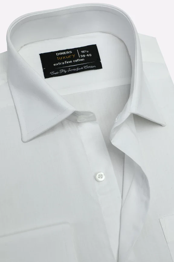 White Plain Formal Shirt - Image 2