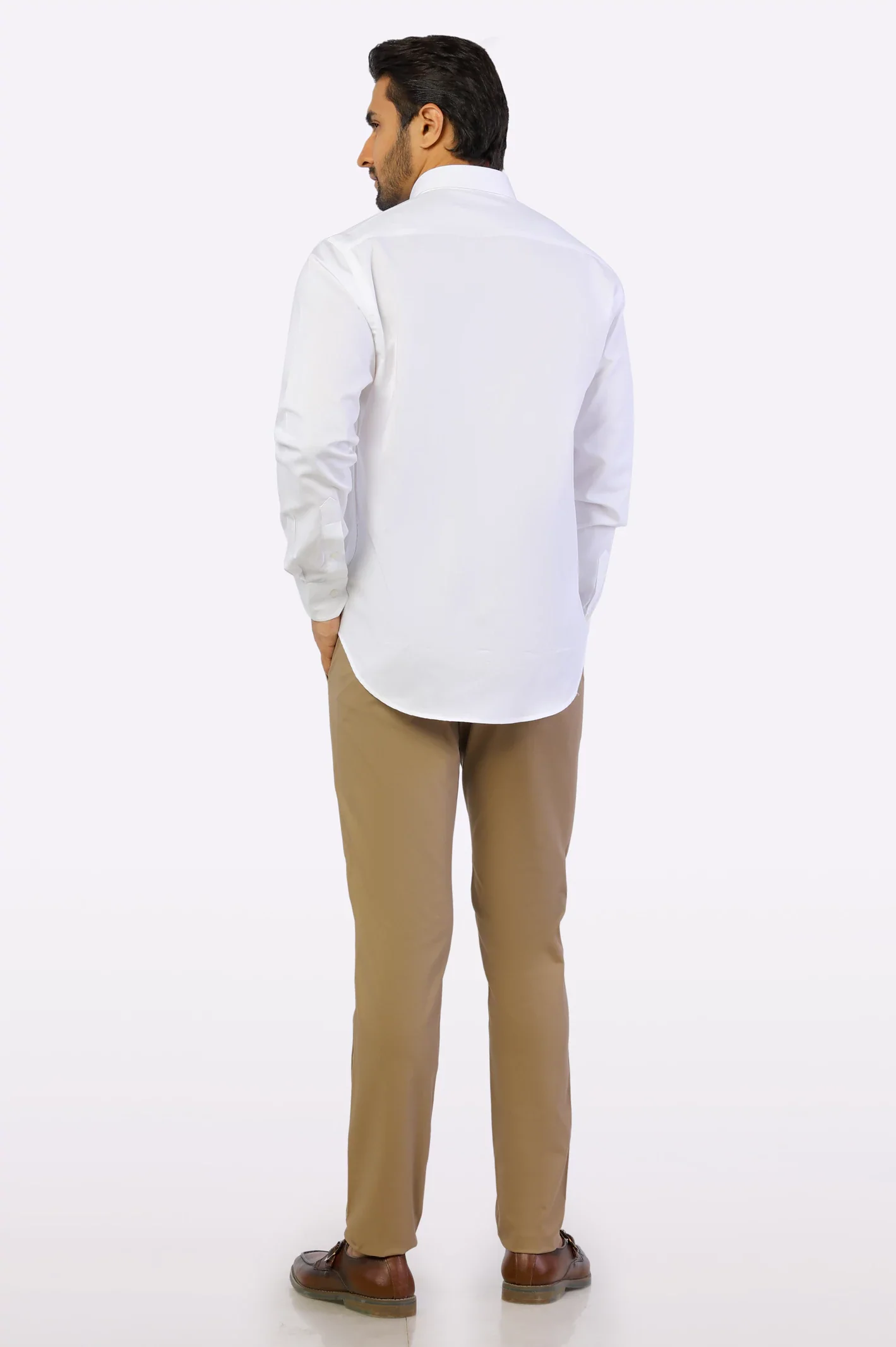 White Plain Casual Shirt - Image 3