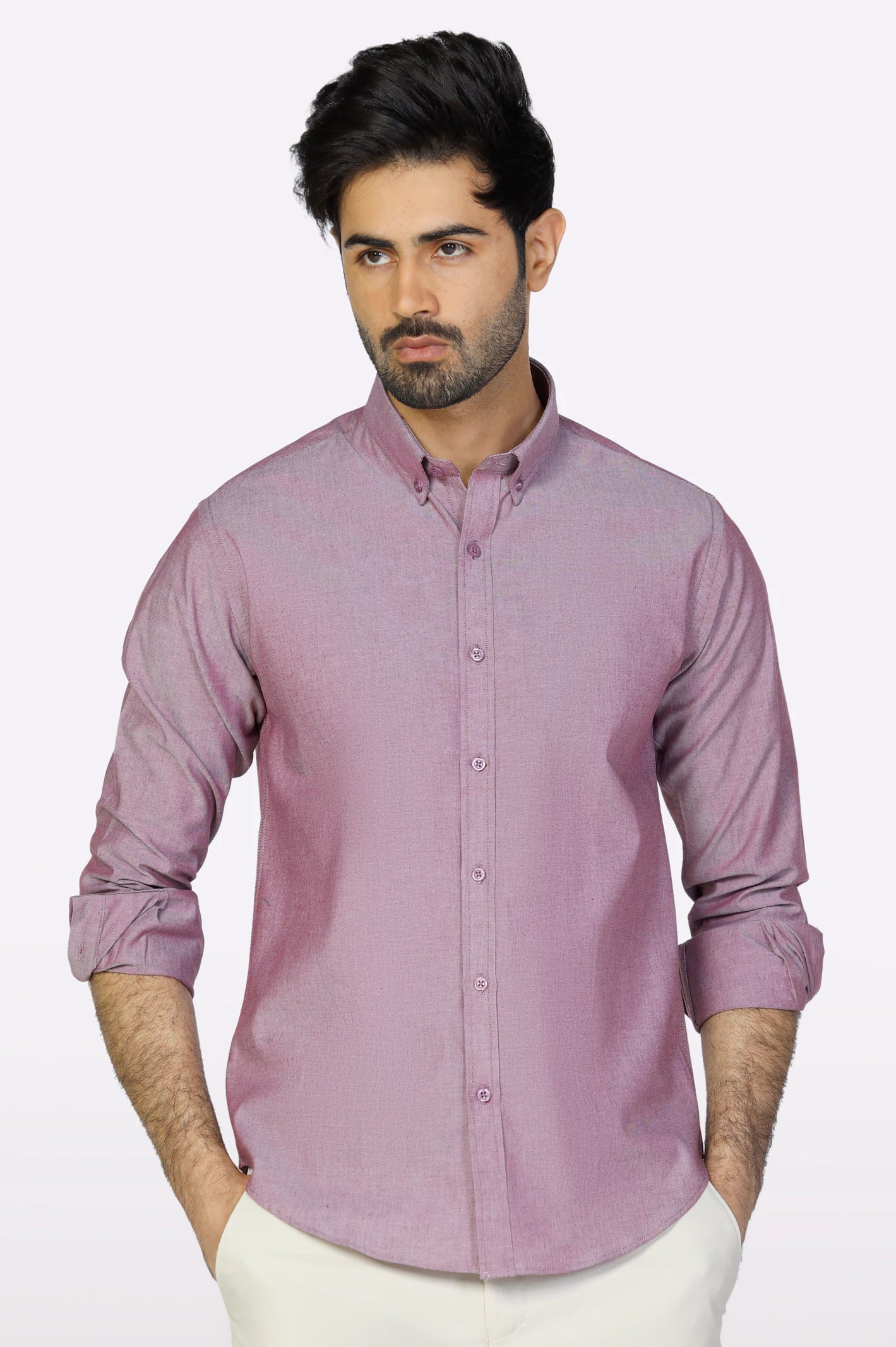 Maroon Textured Casual Shirt