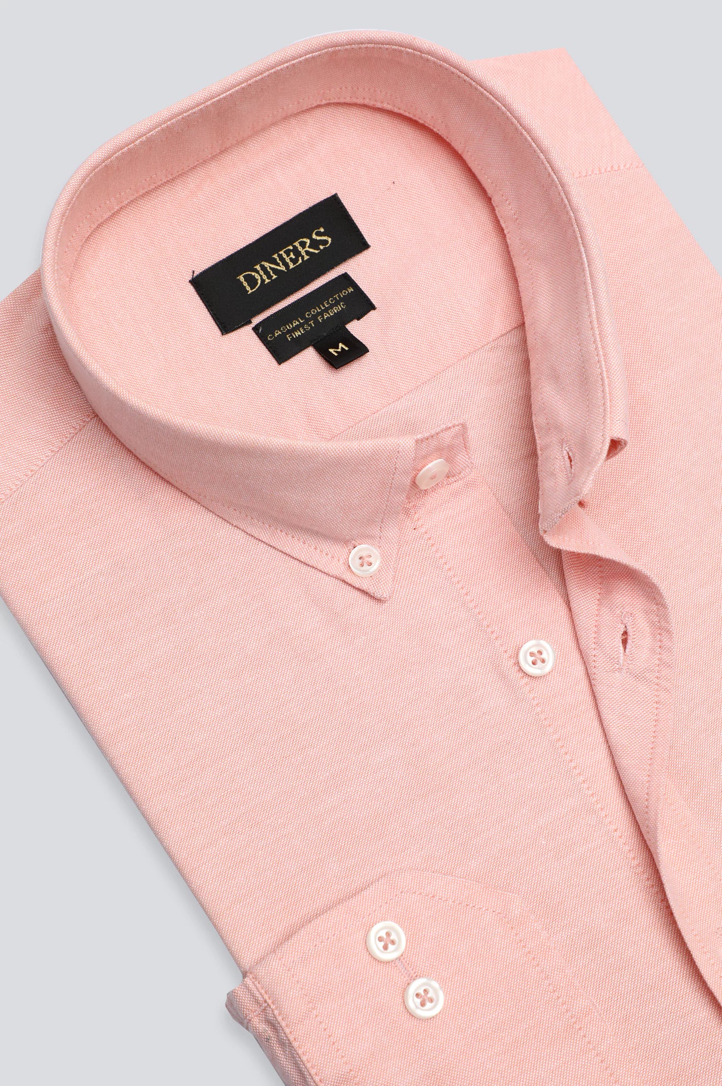 Peach Self Textured Casual Shirt - Image 2