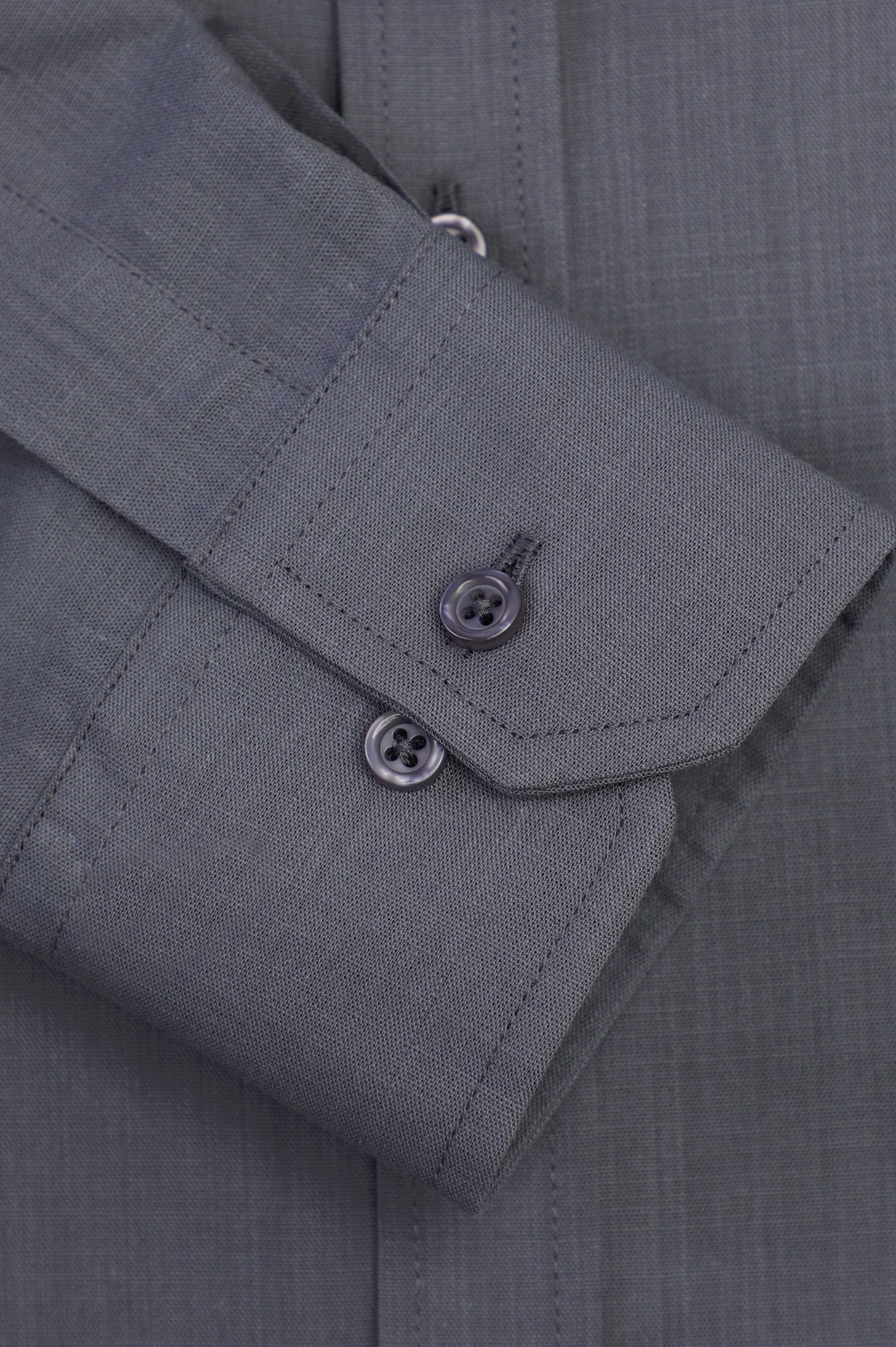 Grey Plain Casual Shirt - Image 3