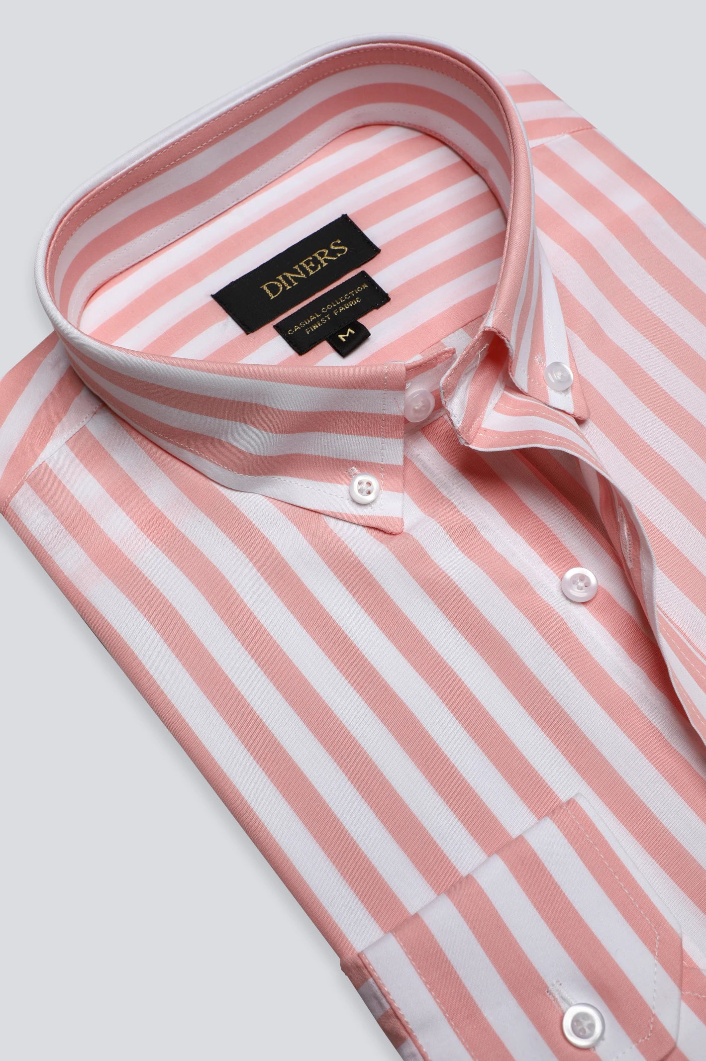 Pink Awning Stripe Casual Shirt - Image 2