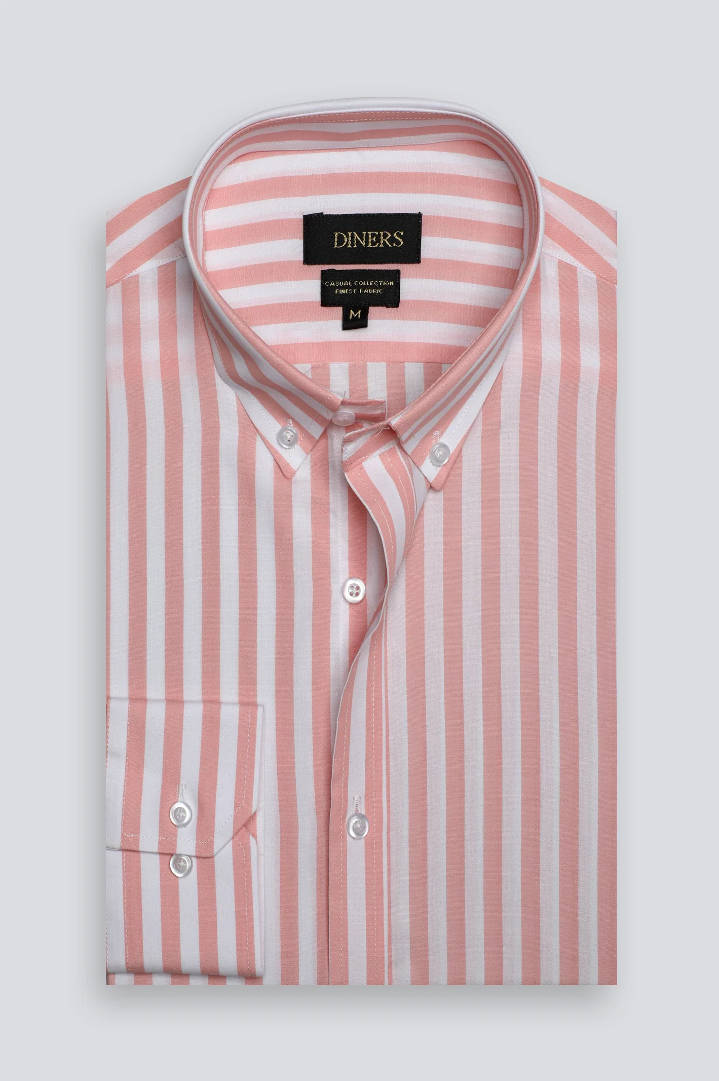 Pink Awning Stripe Casual Shirt - Image 4