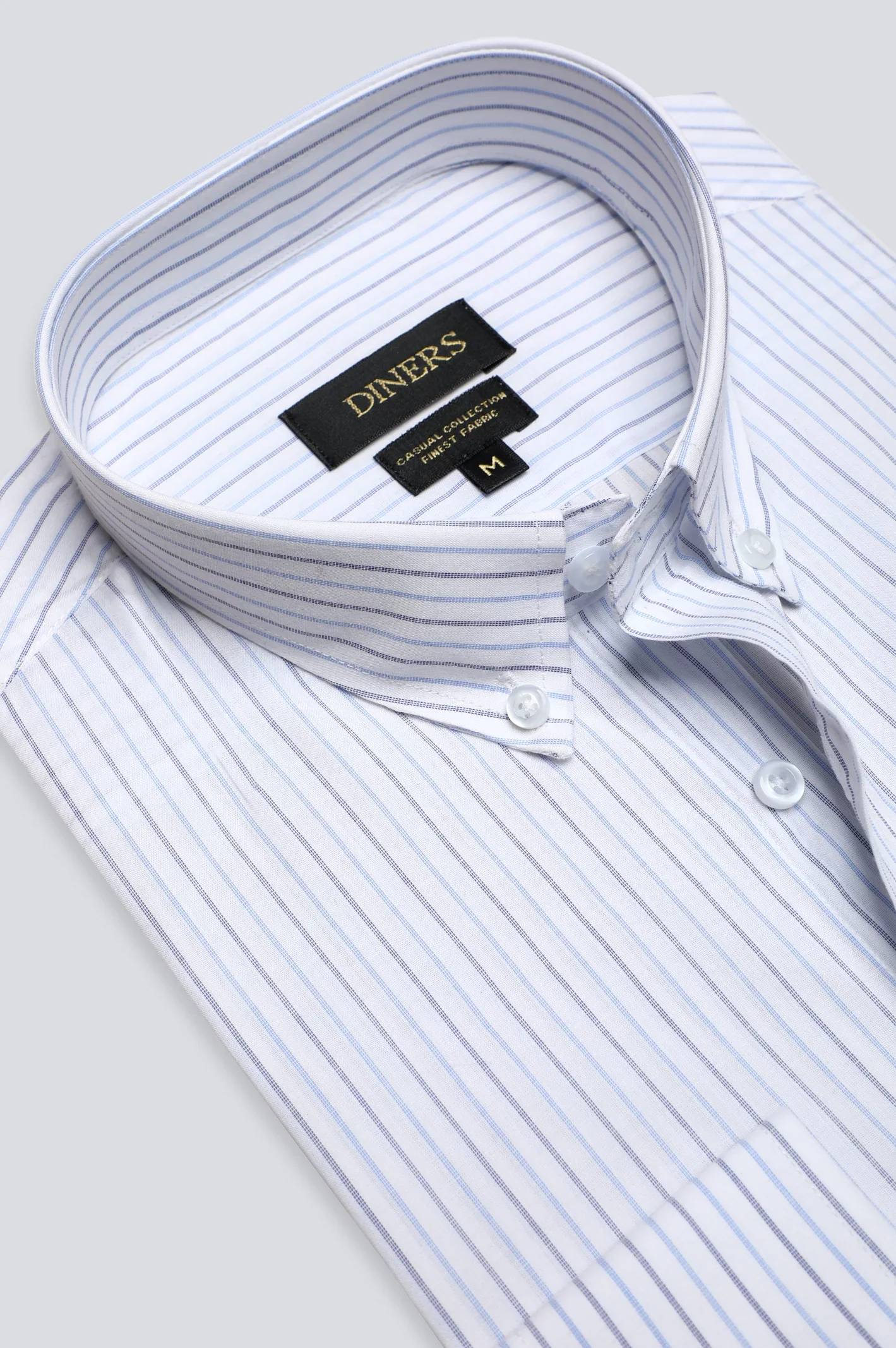 Blue Pinstripe Casual Shirt - Image 2
