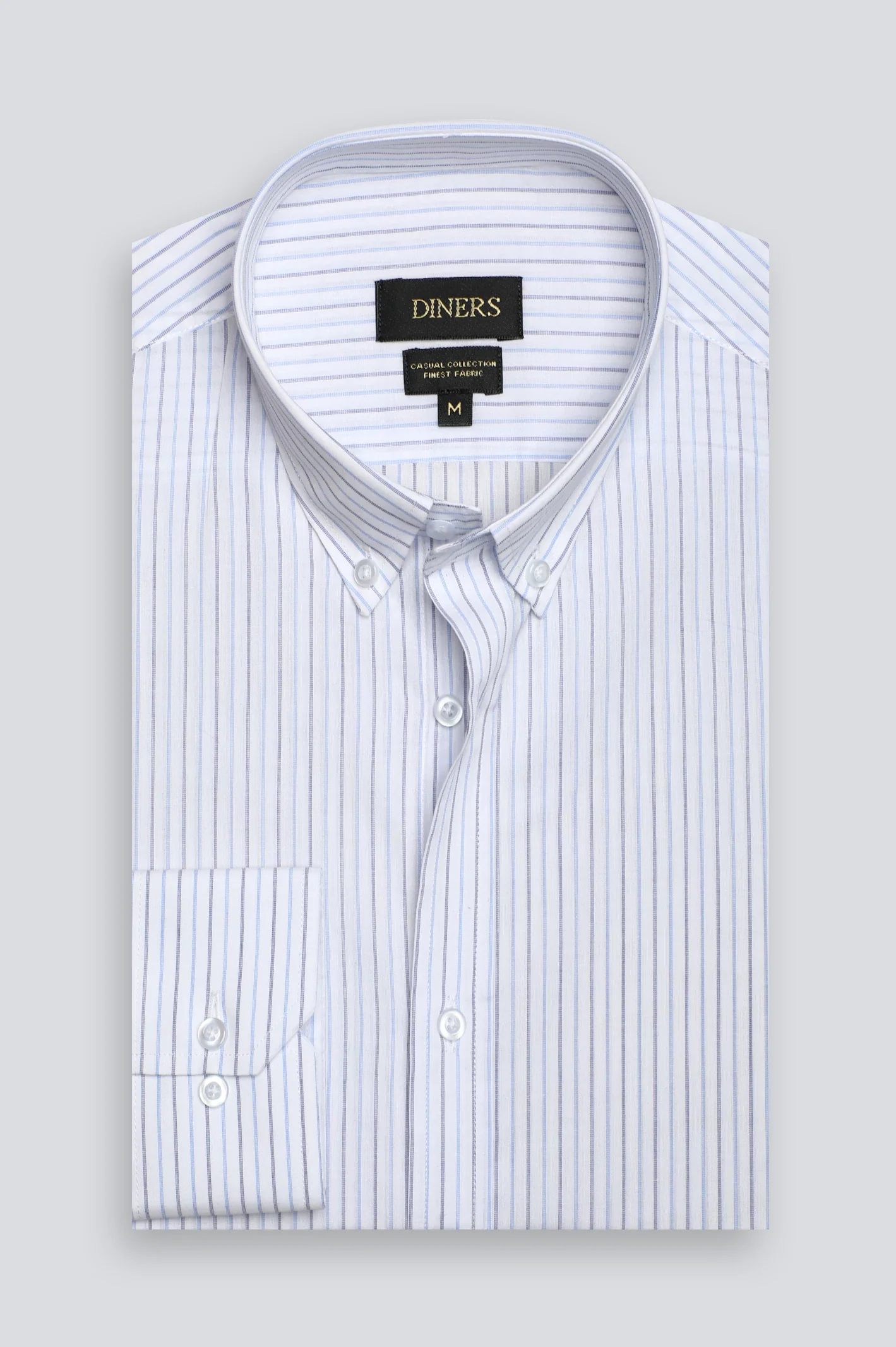 Blue Pinstripe Casual Shirt - Image 4