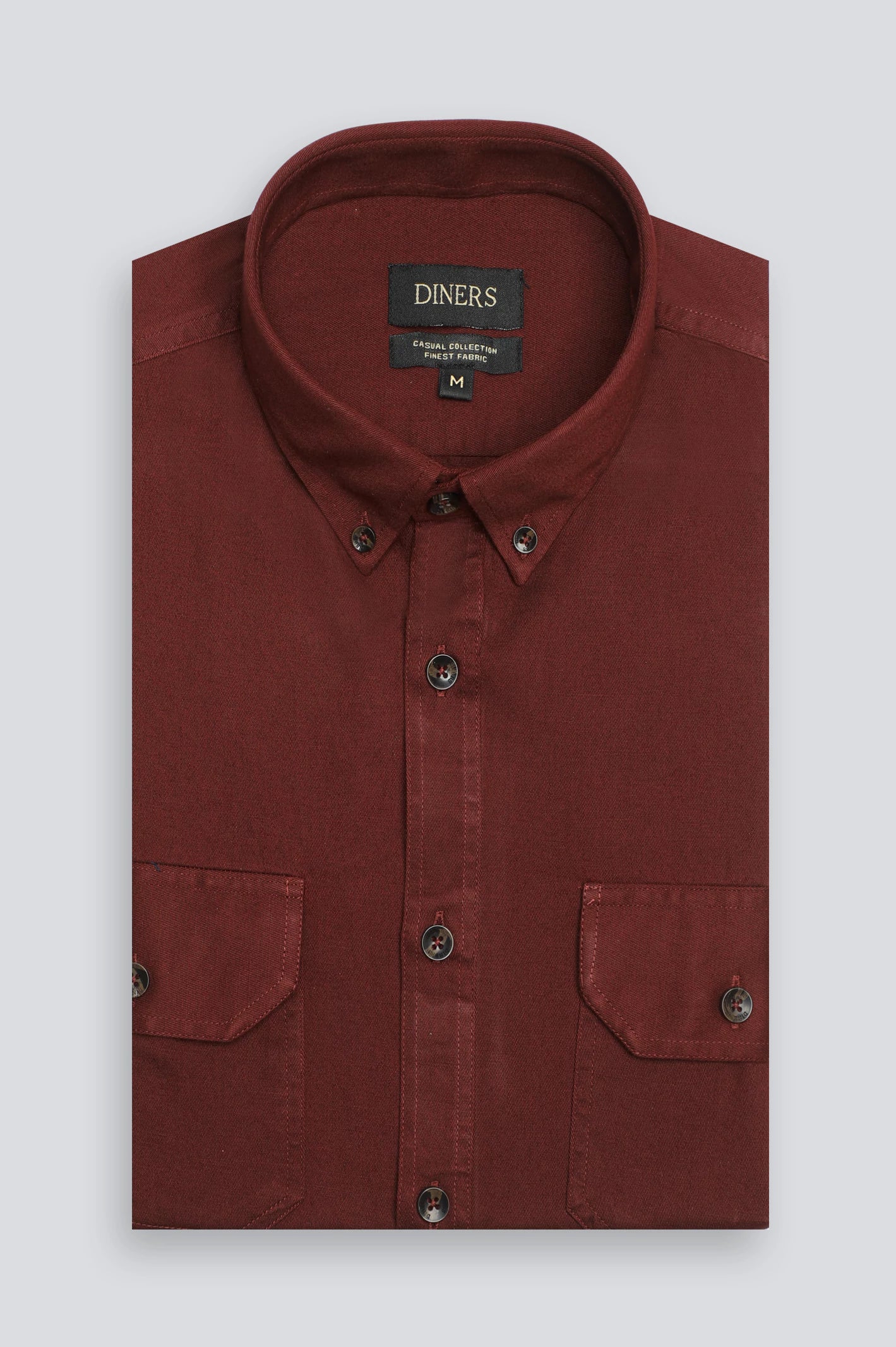 Maroon Twill Textured Casual Shirt