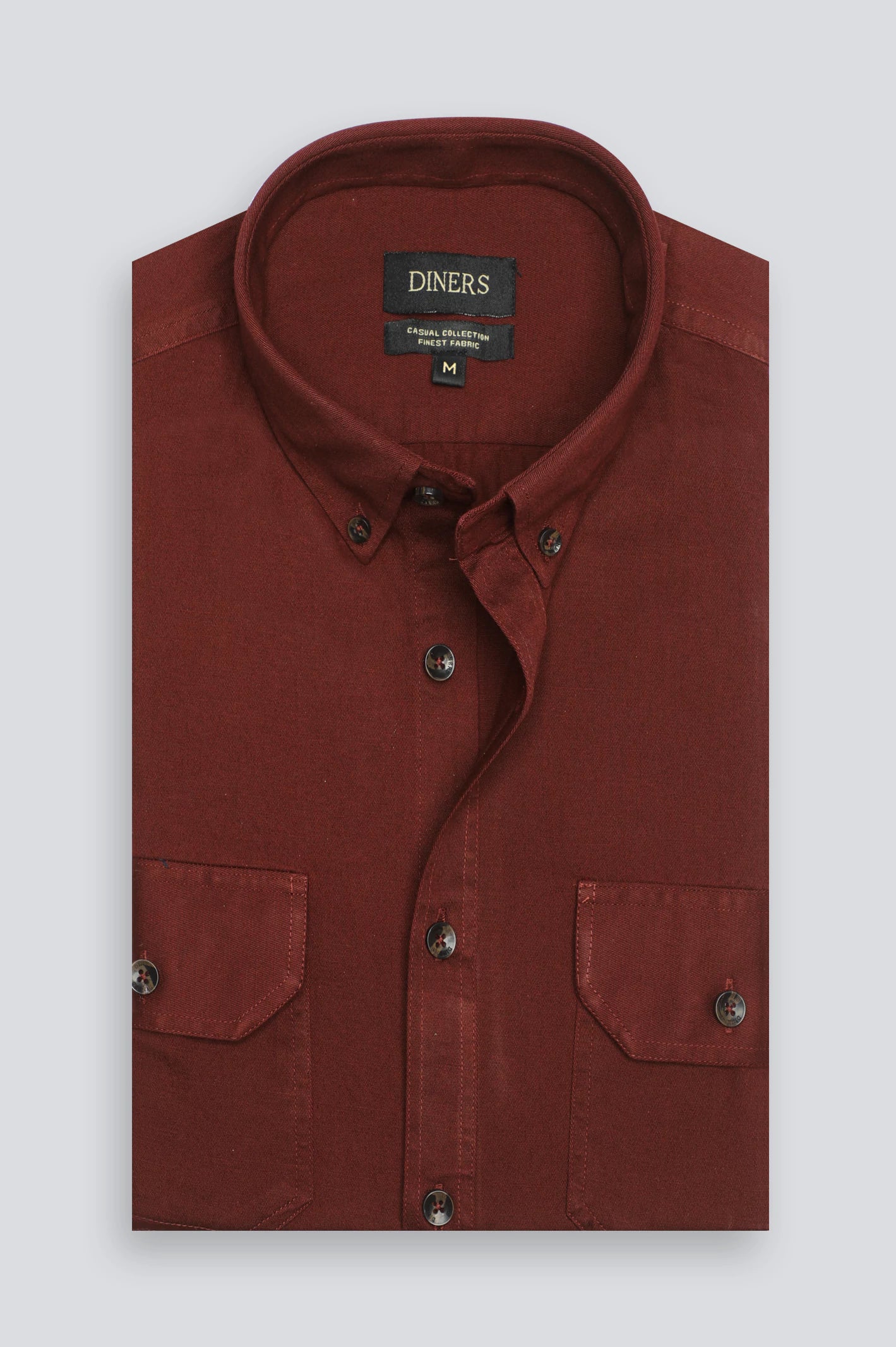 Maroon Twill Textured Casual Shirt - Image 4