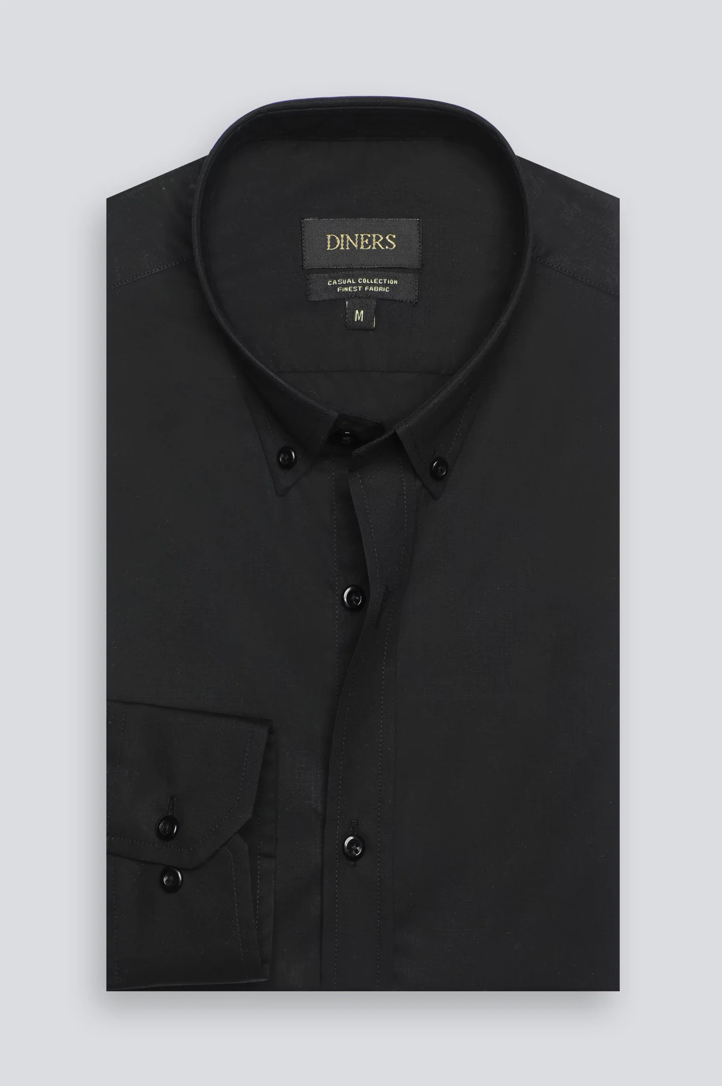 Black Plain Casual Shirt - Image 4