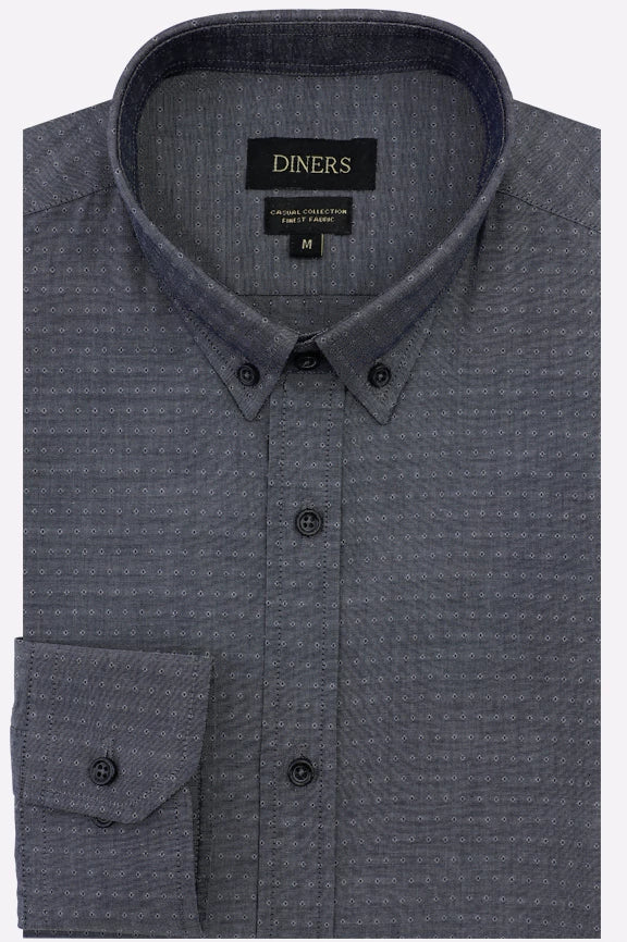 Black Self Textured Casual Shirt