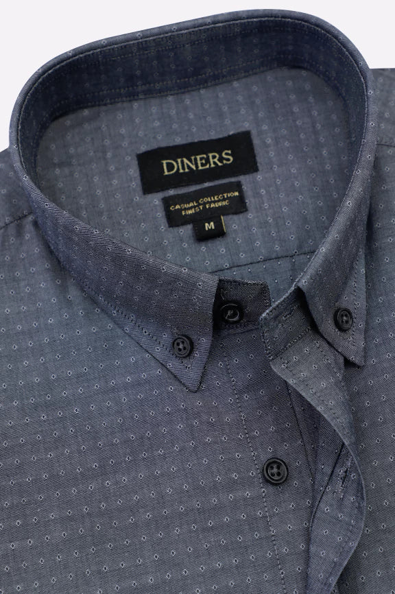 Black Self Textured Casual Shirt - Image 2