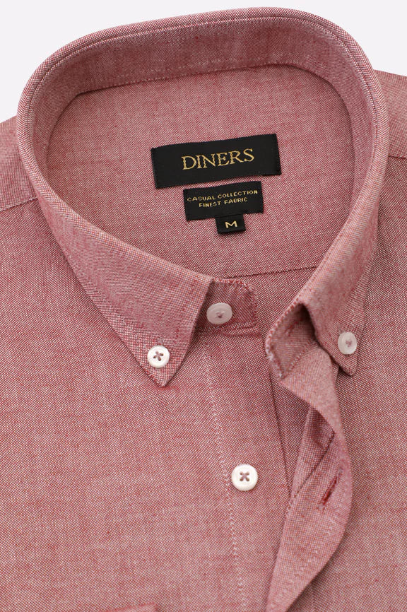 Maroon Self Textured Casual Shirt - Image 2