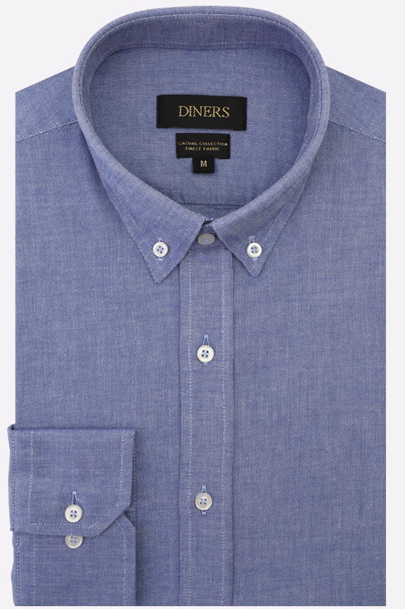 Navy Blue Self Textured Casual Shirt