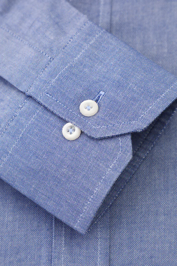 Navy Blue Self Textured Casual Shirt - Image 3