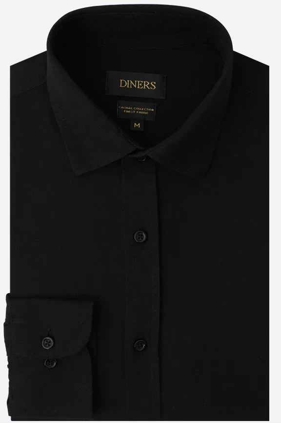 Black Self Textured Casual Shirt