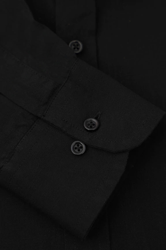 Black Self Textured Casual Shirt - Image 3