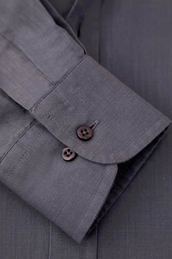 Grey Self Textured Casual Shirt - Image 3