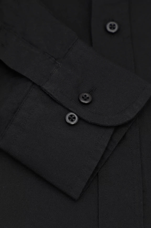 Black Self Textured Casual Shirt - Image 3