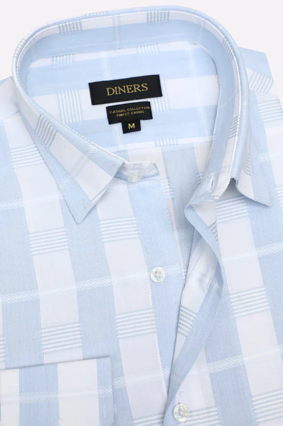 Blue Checkered Casual Shirt - Image 2